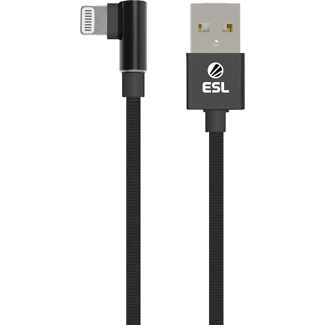 ESL USB - Lightning pelikaapeli 2 m (musta)