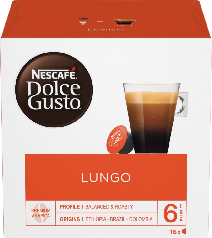 Nescafè Dolce Gusto Caffè Lungo kahvikapselit - Gigantti verkkokauppa