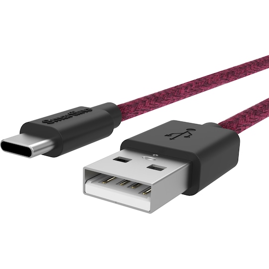 Smartline USB-A - USB-C kaapeli 2 m (punainen) - Gigantti verkkokauppa
