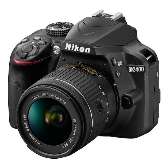 Nikon D3400 järjestelmäkamera + 18-55mm objektiivi - Gigantti verkkokauppa