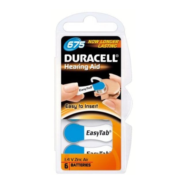 Duracell paristo kuulolaitteelle DA675 (6 kpl)