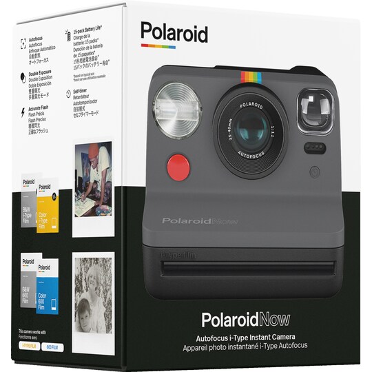 Polaroid Now analoginen kamera (musta) - Gigantti verkkokauppa