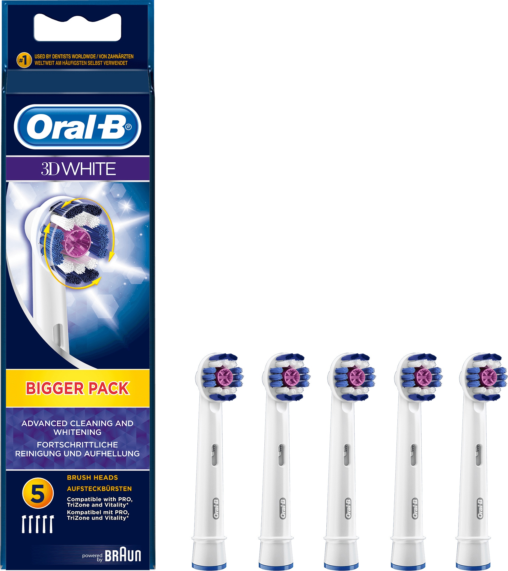 Oral B 3D White vaihtoharjat EB185 - Gigantti verkkokauppa