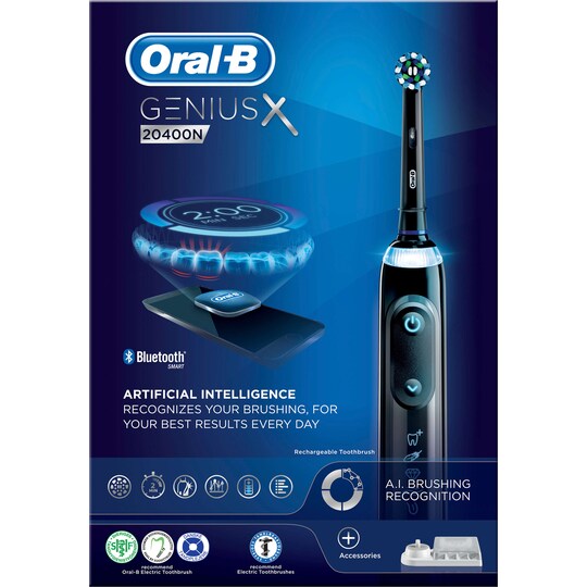 Oral-B Genius X sähköhammasharja 20400N (musta) - Gigantti verkkokauppa