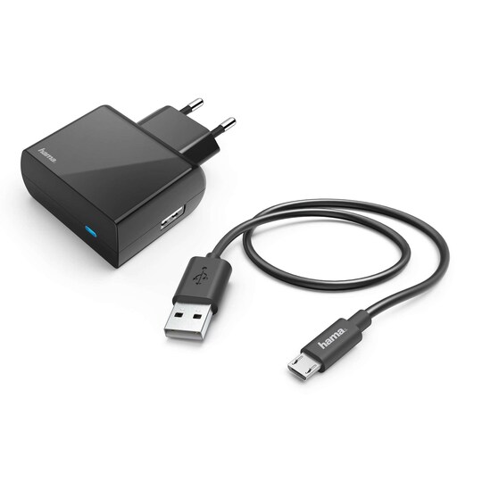 HAMA Laturi 220V Micro-USB Setti 2.4A Musta - Gigantti verkkokauppa