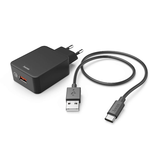 HAMA Laturi 220V USB-C Kit 3A Musta - Gigantti verkkokauppa