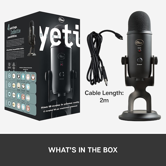 Blue Microphones Yeti USB mikrofoni (musta) - Gigantti verkkokauppa