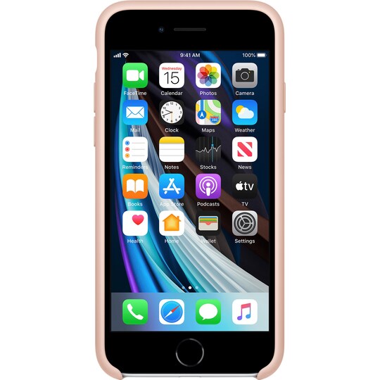 iPhone SE Gen. 2 silikoninen suojakuori (Pink Sand) - Gigantti verkkokauppa