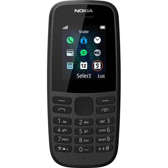 Nokia 105 matkapuhelin (musta) - Gigantti verkkokauppa