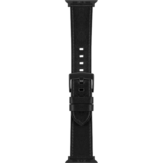Sandstrom Apple Watch nahkaranneke 42/44/45/49 mm (musta)