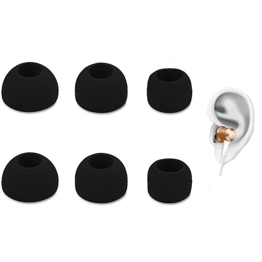 3-pakkausiset kuulokkeiden nappikuulokkeet - silikoni - musta - Gigantti  verkkokauppa