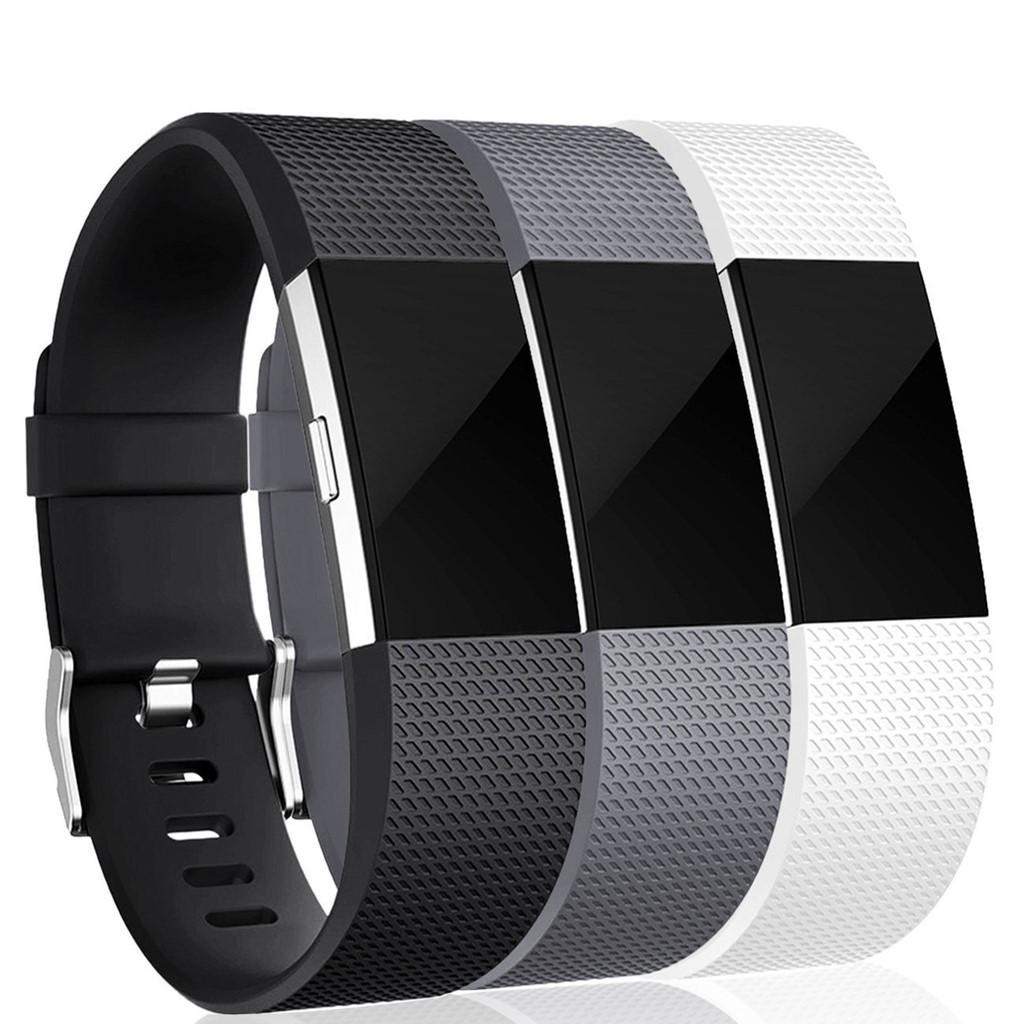 INF Fitbit Charge 2 vaihtoranneke silikoni 3-pakkaus (S)  Musta/harmaa/valkoinen - Gigantti verkkokauppa