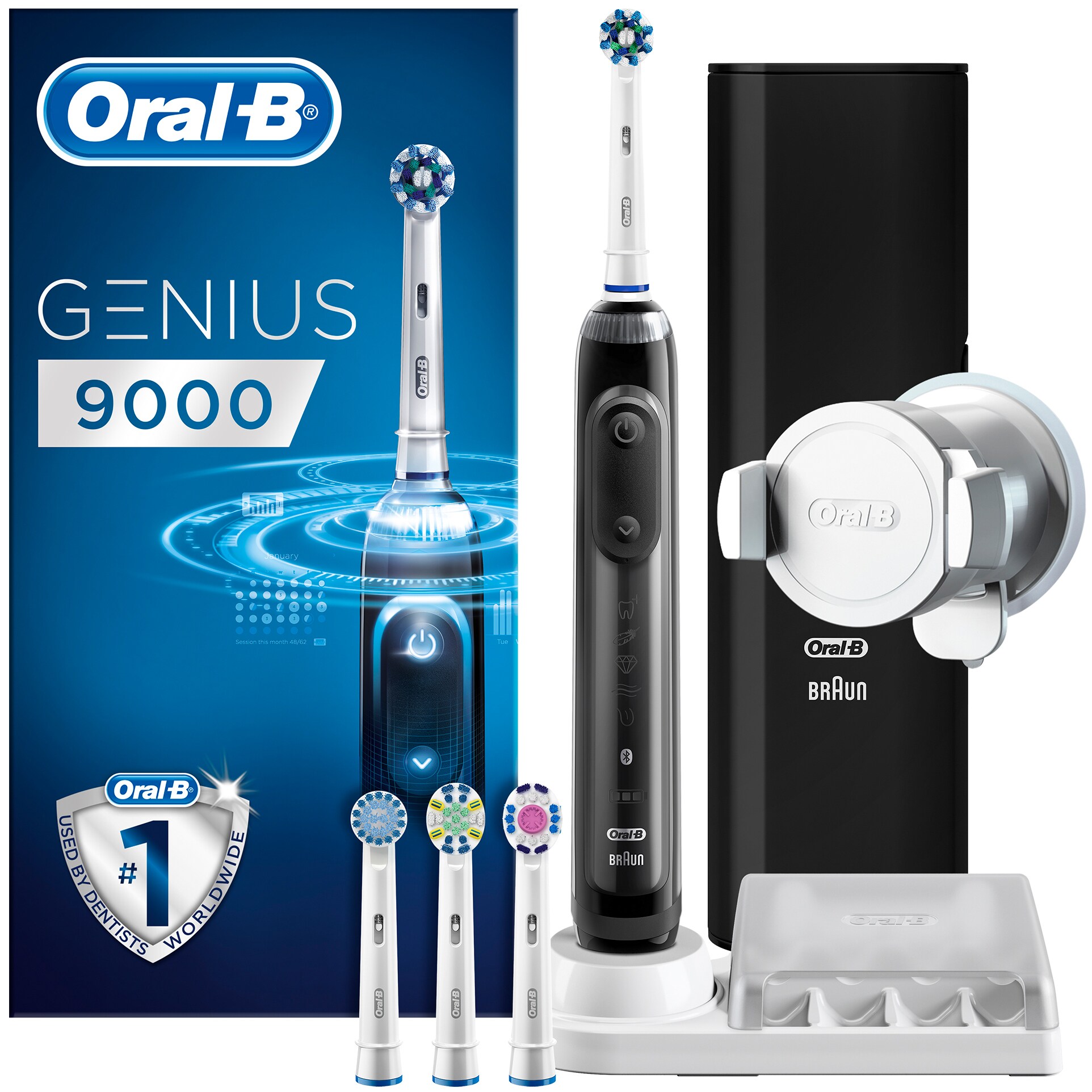 Oral-B Genius 9000 sähköhammasharja (musta) - Gigantti verkkokauppa