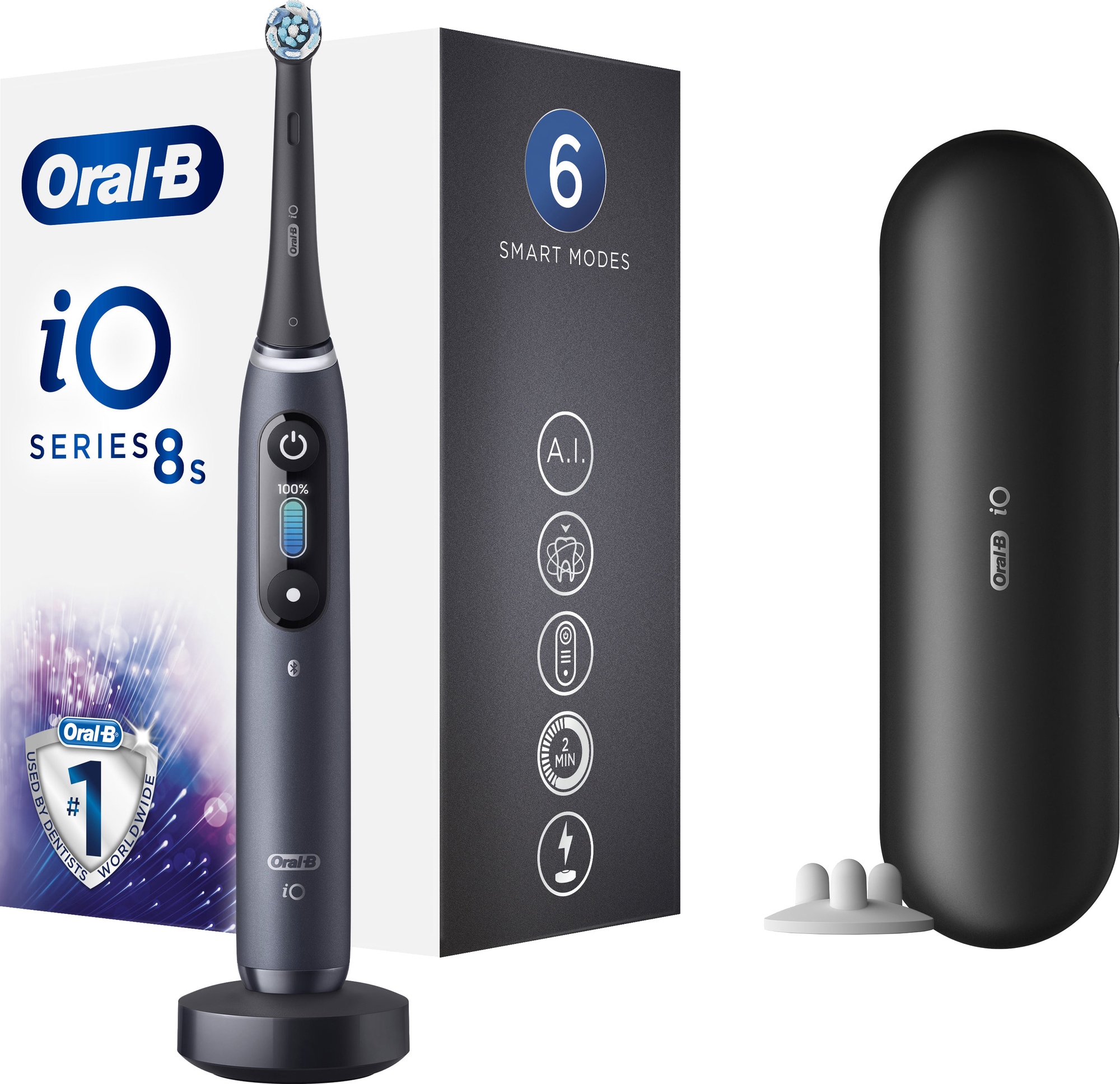 Oral B iO Series 8S sähköhammasharja IO8BK (musta) - Gigantti verkkokauppa