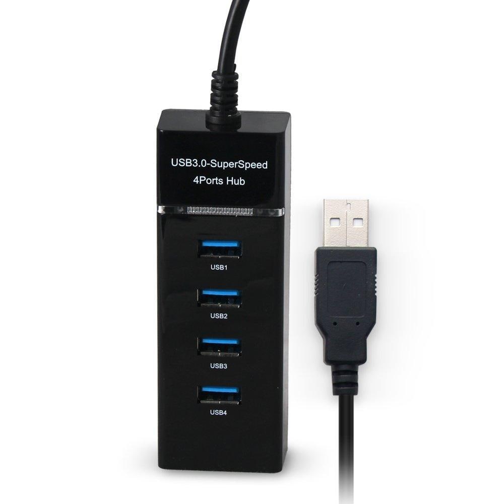 USB 3.0 -keskus, jossa neljä porttia - musta - Gigantti verkkokauppa