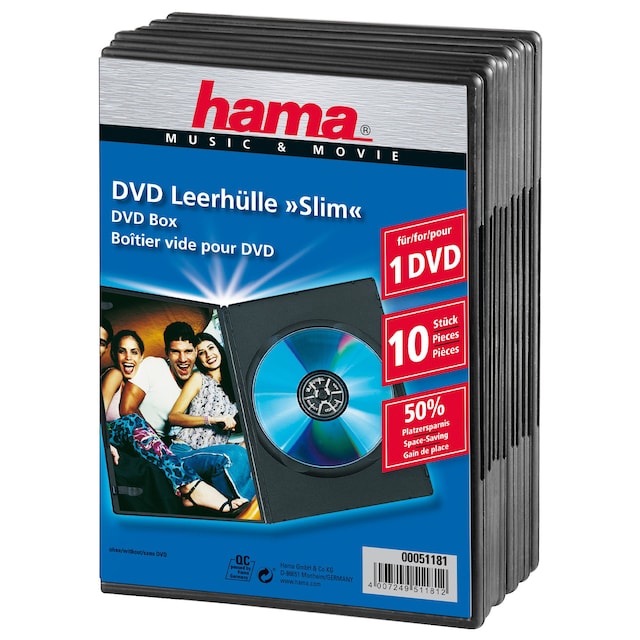 Hama DVD-kotelo ohut 10 kpl