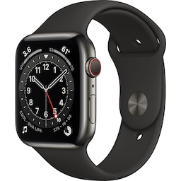 Apple Watch Series 6 44mm GPS+Cellular (gra. teräs/mus. urheilura)