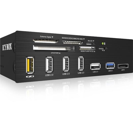 ICY BOX USB 3.0 muistikortinlukija 5,25"-paikalle, eSATA/USB3, musta -  Gigantti verkkokauppa