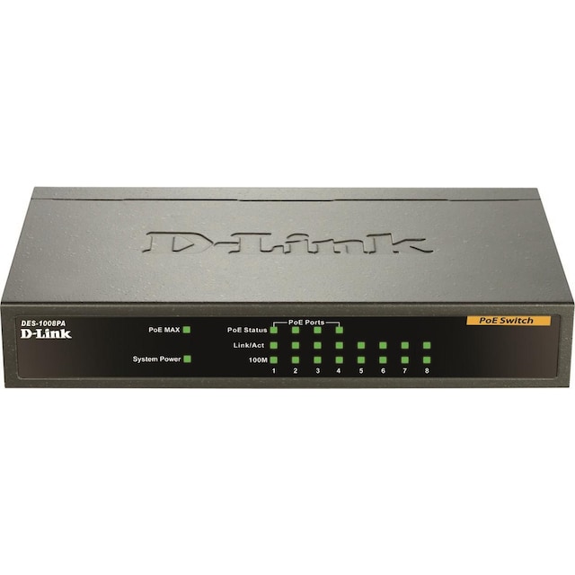 D-Link 8-port 10/100 Desktop Switch with 4 PoE Ports