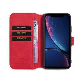 DG-Ming Lompakkokotelo 3-kortti Apple iPhone 12 (6.1")  - punainen