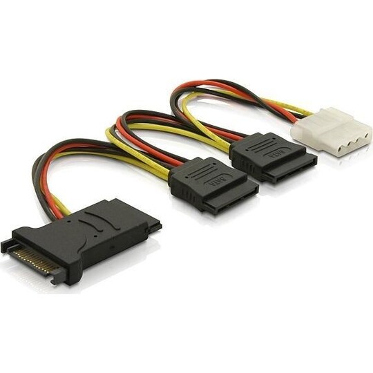 Y-virta-adapteri 15-pin SATA & Molex 4-pin, 3xSATA, 1xMolex,15cm - Gigantti  verkkokauppa