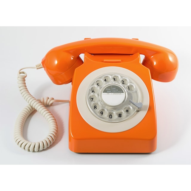 GPO 746 Retro puhelin pyöritettävällä numerolevyllä - Oranssi