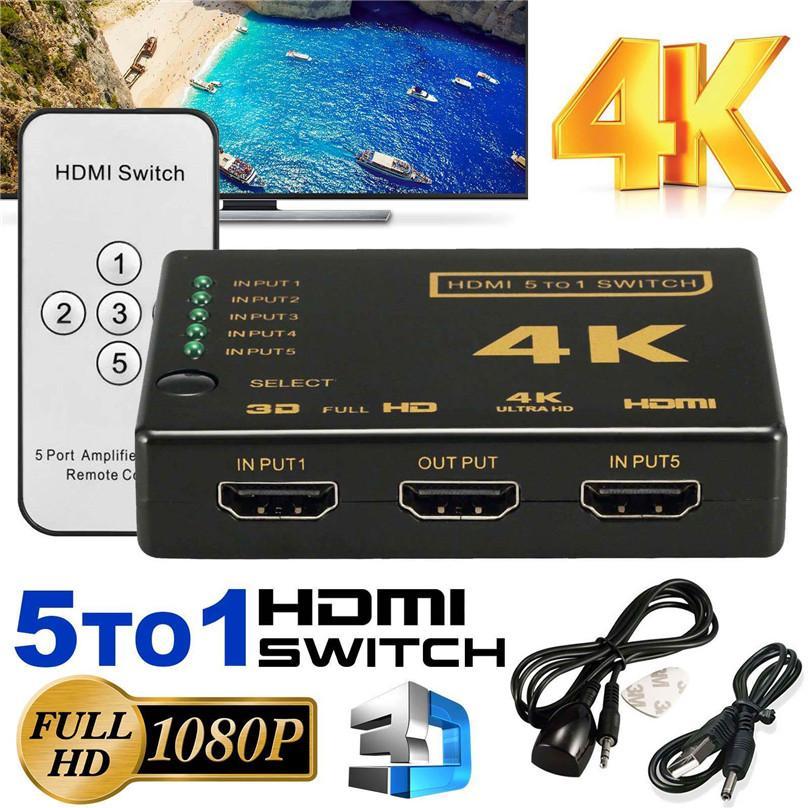 NÖRDIC HDMI-kytkin 5–1 4K 30 Hz, UHD, Dolby Digital - Gigantti verkkokauppa