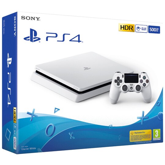 PlayStation 4 Slim 500 GB (2017) (valkoinen) - Gigantti verkkokauppa