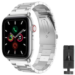 Rannekoru ruostumatonta terästä Apple Watch 5 (44mm) - hopea