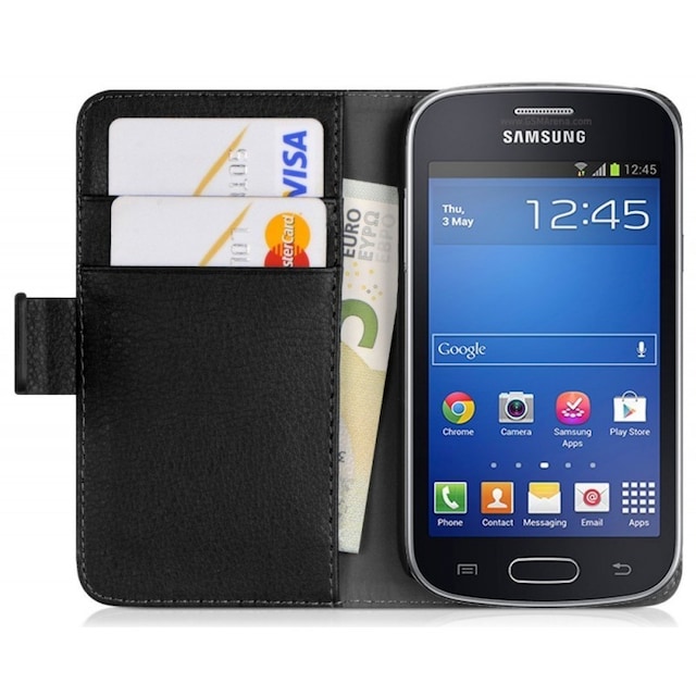 Lompakkokotelo 2-kortti Samsung Galaxy Fresh ( GT -s7392)  - musta