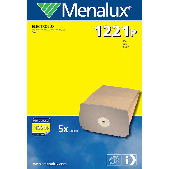 Menalux pölypussit 1221P (Electrolux/Eta/Lux/Z.W.T)