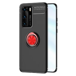 Huawei P40 Slim Ring kotelo (ANA-AN00)  - Musta / punainen