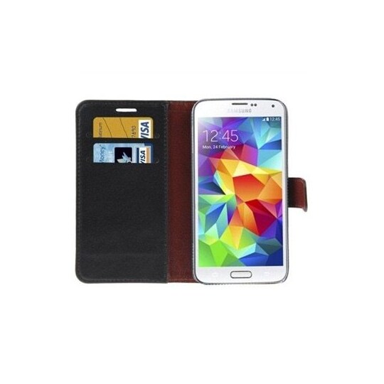 Flip kotelo telineellä & korttipaikoilla Samsung Galaxy S5 – Musta -  Gigantti verkkokauppa