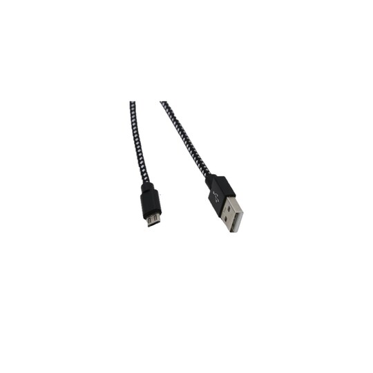 Erittäin pitkä latauskaapeli nailonia, USB - Micro USB 3m - Musta /  valkoinen - Gigantti verkkokauppa
