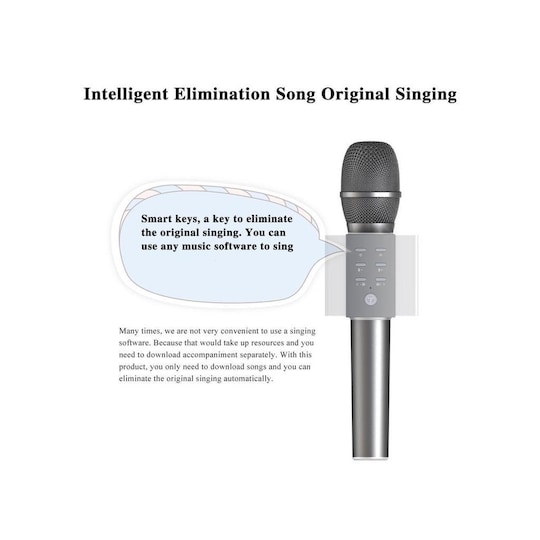 Karaoke mikrofon med Bluetooth högtalare 5W Silver - Gigantti verkkokauppa