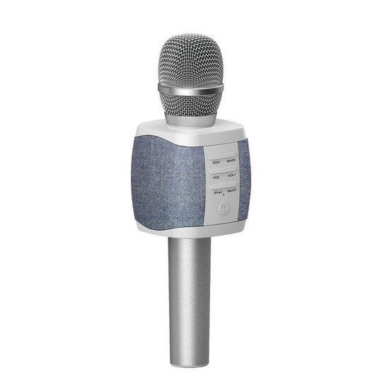 Karaoke-mikrofoni ja kaiuttimet 2-in-1, hopea - Gigantti verkkokauppa