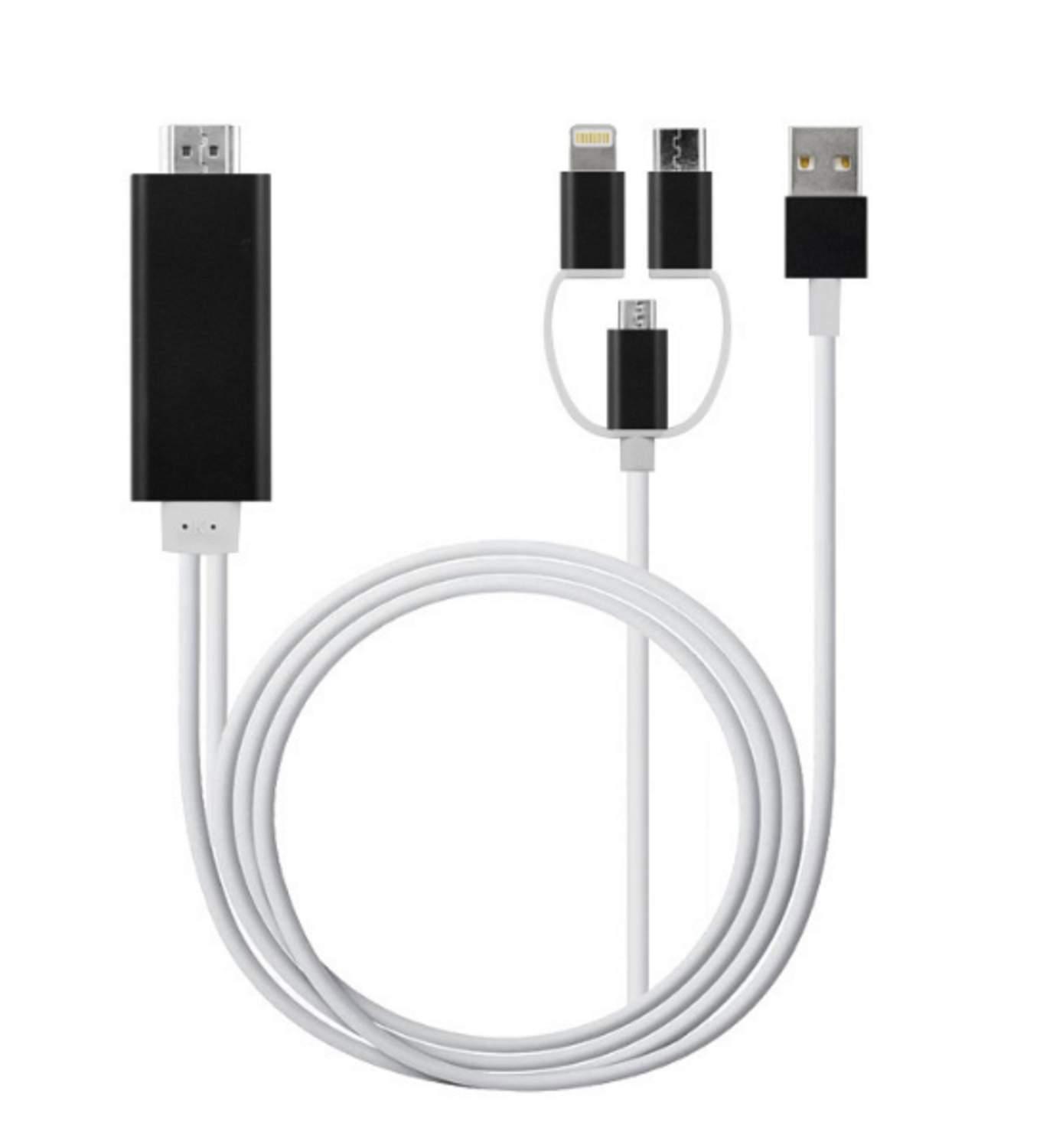 3-in-1 USB-C / mikro-USB / Lightning HDMI-sovittimeen - Gigantti  verkkokauppa