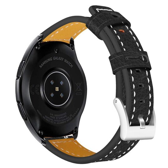 Samsung Gear S2 / Sport / Galaxy Watch & Garmin Vivoactive / Forerunner /  Vivomove nahkaranneke Musta - Gigantti verkkokauppa