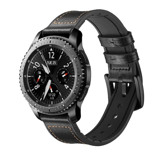 Ranneke Samsung Gear S3 Classic, Frontier, Galaxy Watch 22 mm Nahka Musta -  Gigantti verkkokauppa