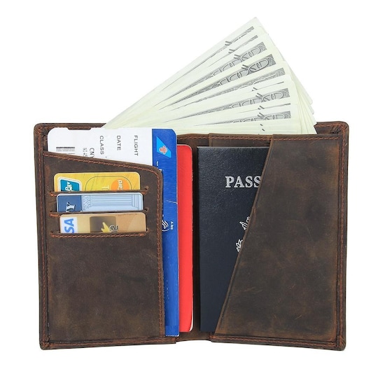 Passikotelo / korttiteline RFID-suojauksella - nahka - ruskea - Gigantti  verkkokauppa