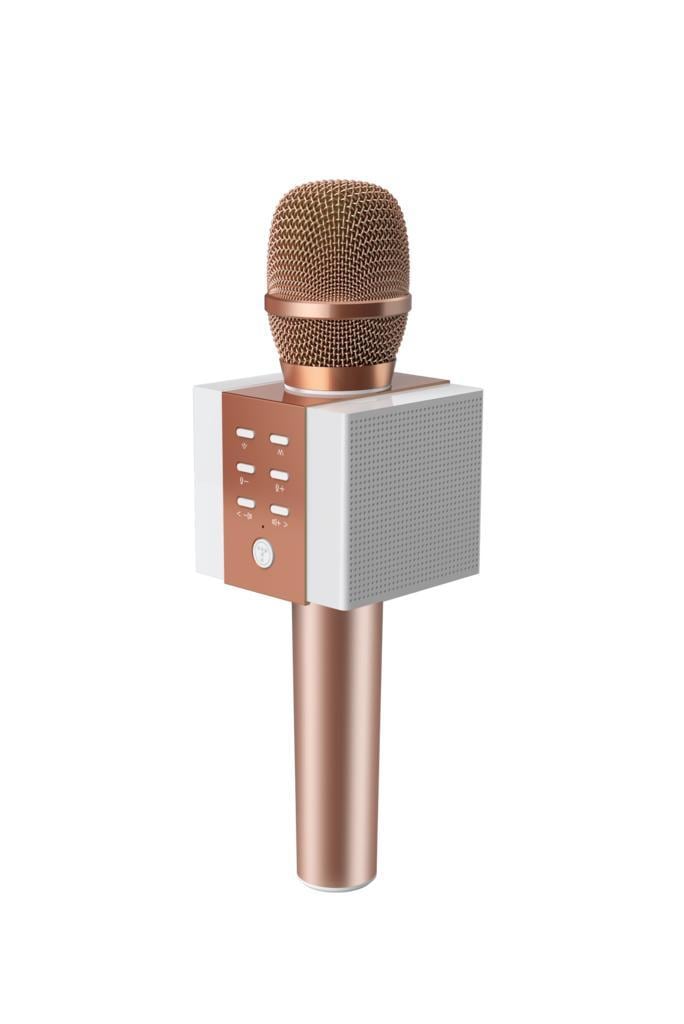 INF Karaoke-mikrofoni Bluetooth-kaiuttimella 5W - rosekulta - Gigantti  verkkokauppa