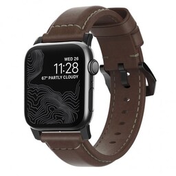 NOMAD Apple Watch 42/44mm/Apple Watch Ultra Ranneke Traditional Strap Musta/Rustic Brown
