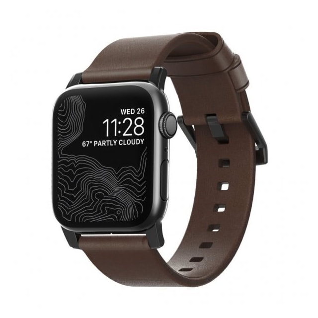 NOMAD Apple Watch 42/44mm/Apple Watch Ultra Ranneke Modern Strap Musta/Rustic Brown