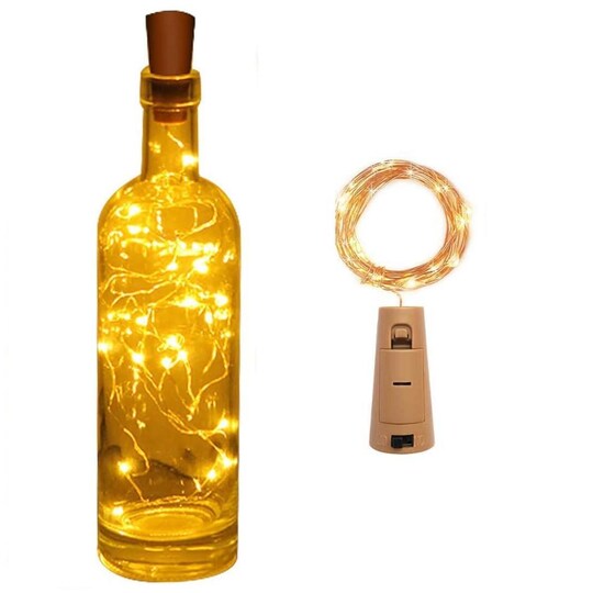 LED-lamppu viinikorkki valosilmukalla pulloille (1m) - Gigantti verkkokauppa