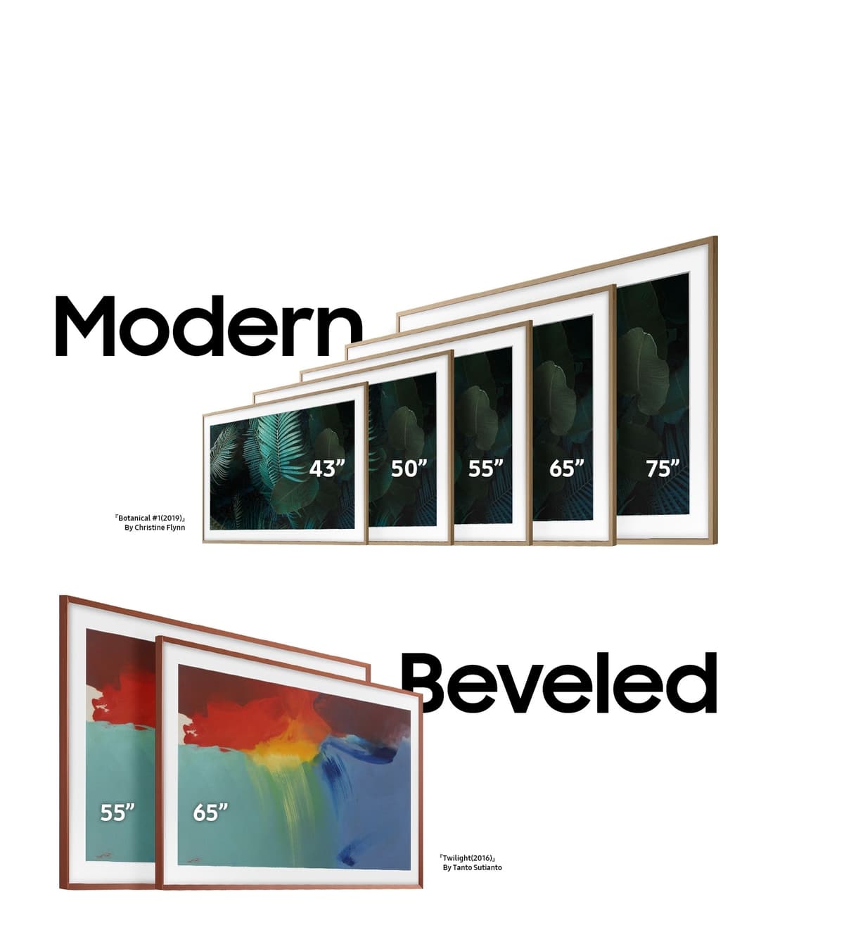 Samsung The Frame 65" kehys (2021-2024, valkoinen)