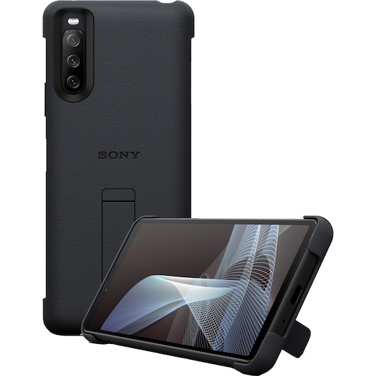 Sony Xperia 10 III Style Cover suojakuori jalustalla (musta) - Gigantti  verkkokauppa