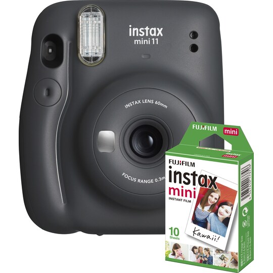 Fujifilm Instax Mini 11 kompaktikamera (harmaa, 10 valokuvapaperia) -  Gigantti verkkokauppa