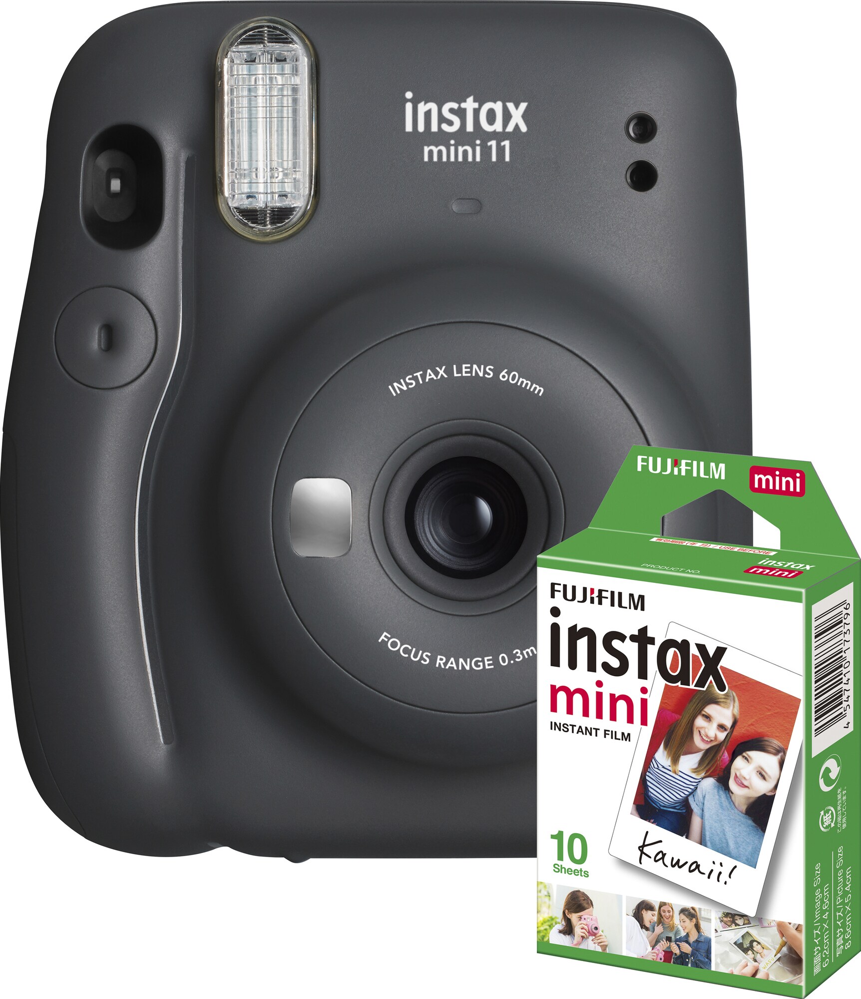 Fujifilm Instax Mini 11 kompaktikamera (harmaa, 10 valokuvapaperia) -  Gigantti verkkokauppa