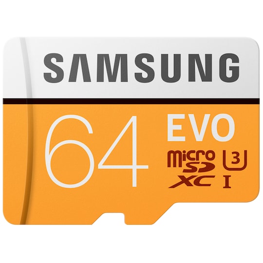 Samsung Evo Micro SDXC UHS-3 muistikortti 64 GB - Gigantti verkkokauppa