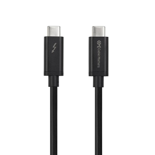 Cable Matters Intel-sertifioitu Thunderbolt 3 USB C -kaapeli, 2 m, 20 Gb/s,  100 W Power Delivery, kaksois-4K 60 Hz UHD, musta - Gigantti verkkokauppa